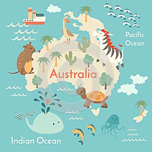 Animals world map, Australia