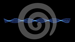 Animate rotated DNA helix strand loop. Science technology bio genetics and medicine.