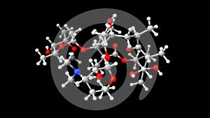 Animated 3D ball-and-stick and spacefill models of macrolide antibiotic erythromycin