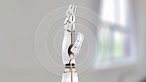 Animated 3D robot hand