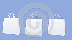 Animated 3D Video - Shopping Bags Template - Light Blue Background