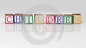 Animated ABC Blocks Spelling Out Children 