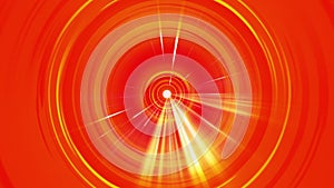 Animated abstract anime comic lines circular pattern of red yellow circle endless motion with center radial rays background.