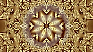 Animated abstract background of golden color expands