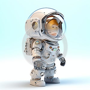 Animated Astronaut Character With Yellow Hat - Highly Detailed John Wilhelm Style