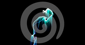 Animated Aurora Light Dancing Dynamical in Blue Abstract Background Rendered Video