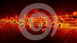 Animated background with musical notes, Music notes