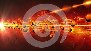 Animated background with musical notes, Music notes