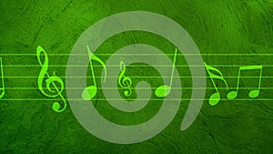 Animated background with musical notes, Music notes