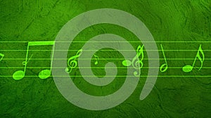 Animated background with musical notes, Music notes - LOOP