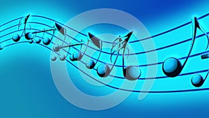 Animated background with musical notes, Music notes - LOOP