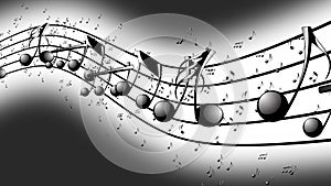 Animated background with musical notes, Music notes - LOOP