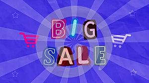 Animated Big Sale Ransom Note paper cut