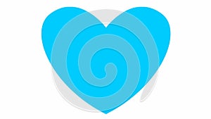 Animated blue heart pounding. Looped video of beating heart.