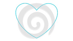 Animated blue linear pounding heart. Looped video of beating heart. Concept of love, health, passion, medicine.