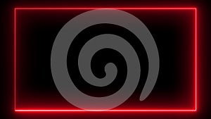 Animated borders frame red color glowing neon lights loop