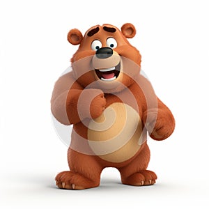 3d Pixar Bear: Cartoon Character Rendering In Daz3d Style photo