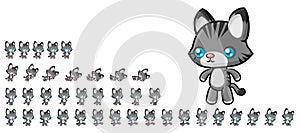 Animated Cat Game Character Sprite