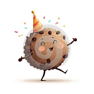 Cute Chocolate Chip Cookie Character at a Party