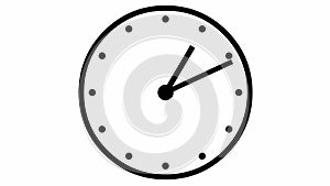 Animated clock. Black watch. Concept of time, deadline. Looped video.