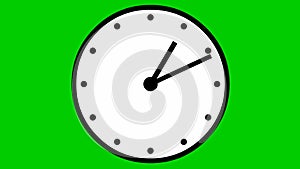 Animated clock. Black and white watch. Concept of time, deadline. Looped video.