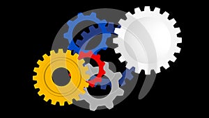 animated color gear wheels