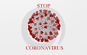 Animated coronavirus model Covid 19, Virus warning, 3D rendering