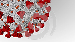 Animated coronavirus model Covid 19, Virus warning, 3D rendering