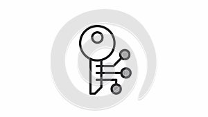 Animated cryptography linear icon
