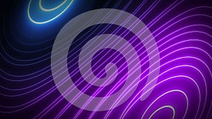 Animated curved neon light seamless loop modern motion graphics background