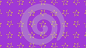 Animated 2d background.Video pattern simple Loop Small stars spin on pastel background.Abstract pattern with star shapers.Motion photo