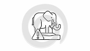 Animated extinction linear icon