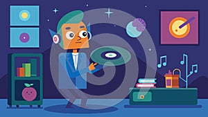 In an animated film a character receives a magically enchanted vinyl record that plays different songs depending on photo