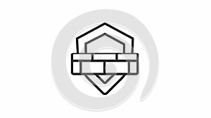 Animated firewall linear icon