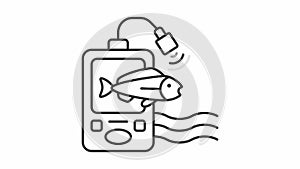 Animated fish finder line icon