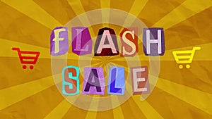 Animated Flash Sale Ransom Note paper cut