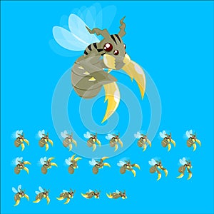 Animated Giant Bee Character Sprites