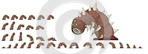 Animated Giant Worm Character Sprites