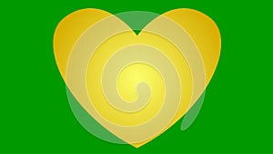 Animated gold pounding heart. Looped video of beating heart. Concept of love, health, passion, medicine.