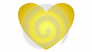 Animated gold pounding heart. Looped video of beating heart. Concept of love, health, passion, medicine.