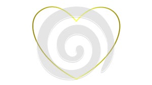 Animated golden linear pounding heart. Looped video of beating heart. Concept of love, health, passion, medicine.