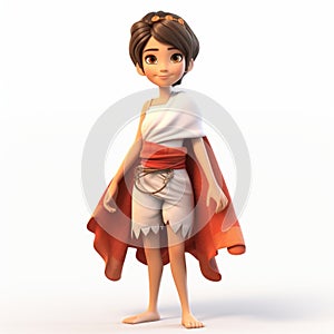 Animated Greek Boy In Robe: Maya Rendered Fairy Tale Character photo