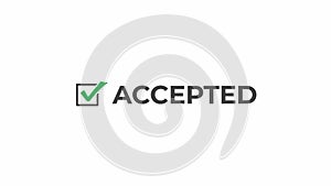 Animated Green Checklist Icon with Approved Text.