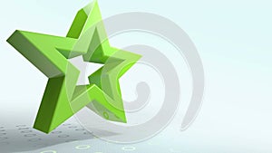 Animated green star transform into the screen