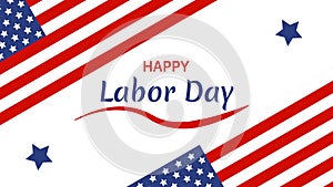Animated happy labor day background with USA flag