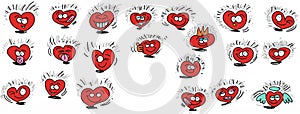Animated heart icons banner format photo