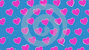 Animated hearts pattern with cartoon style