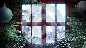 Animated Holiday Christmas window