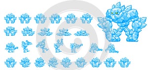 Animated Ice Golem Character Sprites