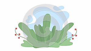 Animated isolated wavering plants